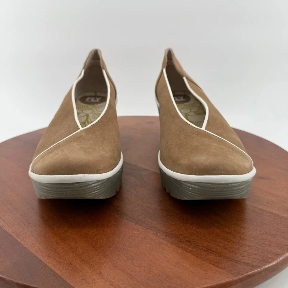 Fly London Yuca839Fly Sand Leather Wedge Platform Pumps Women's EU 42/US 10.5-11
